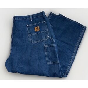 Mens Carhartt Men's Dungaree Fit Carpenter Jeans Darker Wash Jeans Sz 48